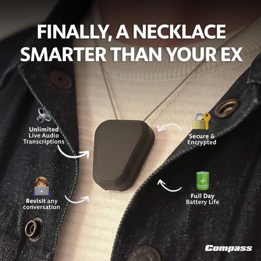 Compass AI Necklace - Smart Wearable Memory Device 1 Compass AI Necklace - Smart Wearable Memory Device