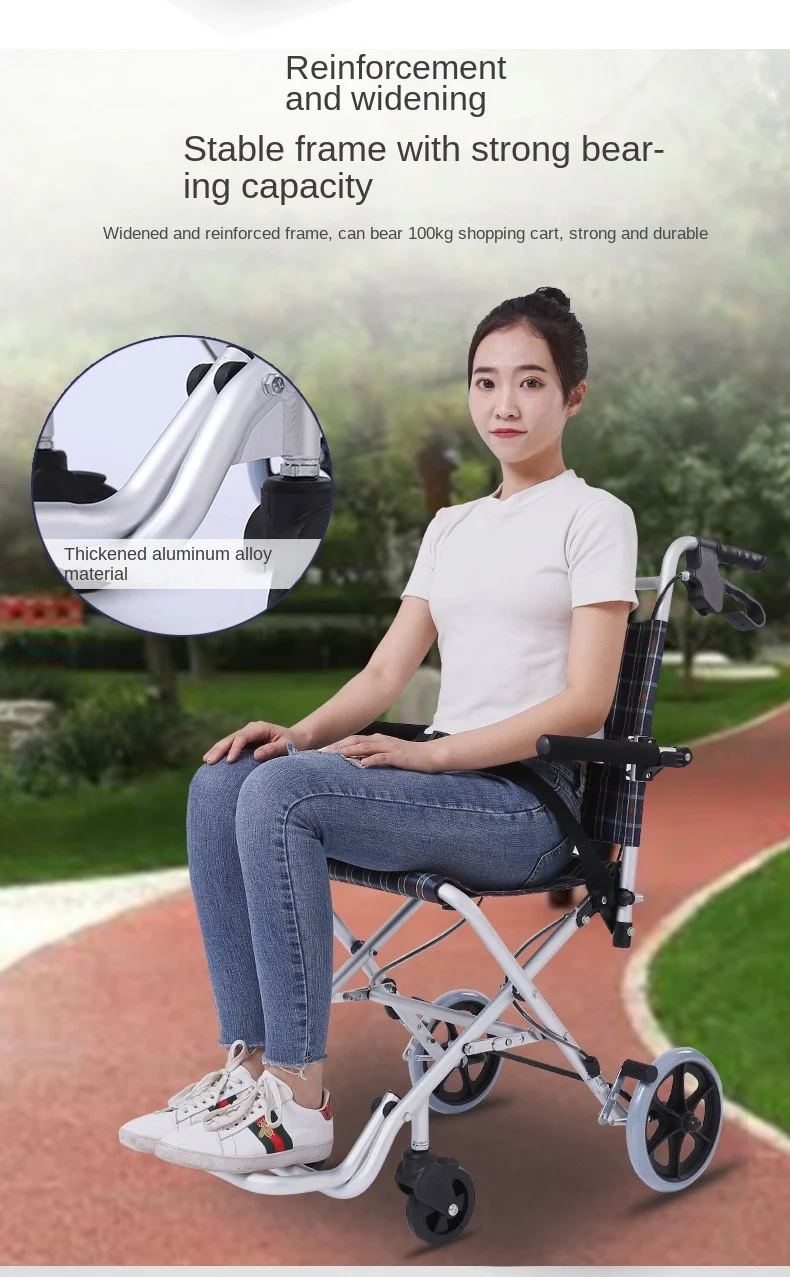 Oldly Shopping Cart Travel Trolley Folding Portable Seating Push Whellbarrow Aluminium Alloy Lightweight Only7kg 2 Oldly Shopping Cart Travel Trolley Folding Portable Seating Push Whellbarrow Aluminium Alloy Lightweight Only7kg - Image 2