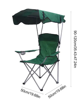 Folding Camping Chair Casual Sun Protection Beach Chair With Canopy Armrests Portable Recliner Chair For Camping Picnic Fishing 2 Folding Camping Chair Casual Sun Protection Beach Chair With Canopy Armrests Portable Recliner Chair For Camping Picnic Fishing - Image 2