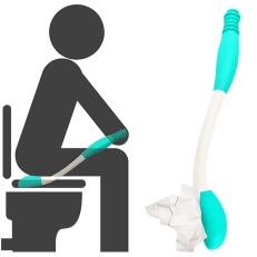 Toilet Aid Tool Wiping Wand Bottom Bum Wiper Toilet Cleansing Aid Elderly Pregnant Woman Disability Handled Tissue Grip Helper