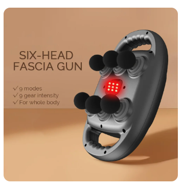 Six Heads Fascia Gun High-frequency Vibration Deep Massage Device for Shoulder Waist Back Leg Body Muscle Relaxation 2 Six Heads Fascia Gun High-frequency Vibration Deep Massage Device for Shoulder Waist Back Leg Body Muscle Relaxation - Image 2