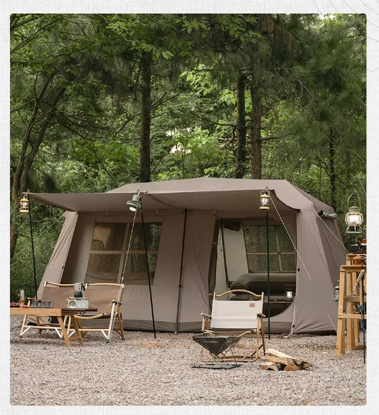 13㎡ Outdoor Camping Two-Bedroom 5-8 People Family Tent Village 13 Automatic Tent Outdoor House Free Shelter 2 13㎡ Outdoor Camping Two-Bedroom 5-8 People Family Tent Village 13 Automatic Tent Outdoor House Free Shelter - Image 2