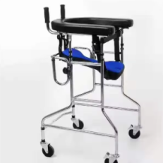 4 Wheels Handicapped Rehabilitation Training Children Adults Stand Disabled Walker Walking Aid