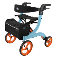 Seniors Shopping Cart Trolley Elderly Walker Adult Height Adjustable Seat By Legs And Arms Lightweight Aluminum Folding Walker