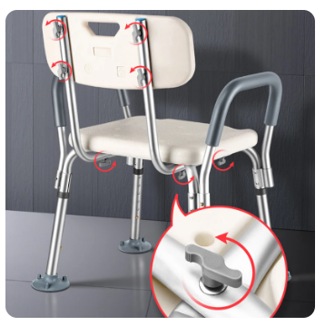 Bathroom And Shower Chair Elderly Folding Bath Chair Furniture Stool Shower Bench Non-slip Bath Chair 6 Gears Height Adjustable 6 Bathroom And Shower Chair Elderly Folding Bath Chair Furniture Stool Shower Bench Non-slip Bath Chair 6 Gears Height Adjustable - Image 6