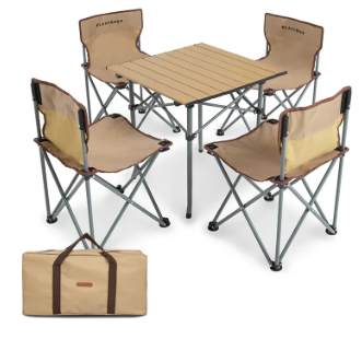 4 pcs Chair and 1 pcs Table Outdoor Aluminum Alloy Folding Table and Chair Set Camping Picnic Portable Supplies 1 4 pcs Chair and 1 pcs Table Outdoor Aluminum Alloy Folding Table and Chair Set Camping Picnic Portable Supplies