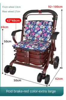 Steel Rollator Walker for Adult Mobility Impairment Foldable Adjustable Handles Rolling Walker for Seniors 12 Steel Rollator Walker for Adult Mobility Impairment Foldable Adjustable Handles Rolling Walker for Seniors - Image 12