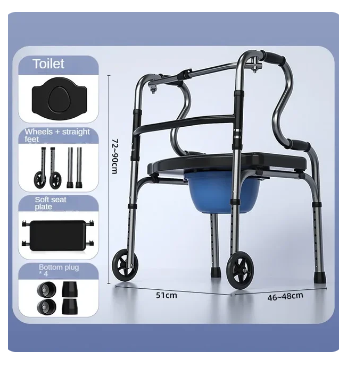 Aluminum Alloy Auxiliary Walking Chair Aid for Elderly Disabled People Folding Shower Chair for Fracture Rehabilitation 13 Aluminum Alloy Auxiliary Walking Chair Aid for Elderly Disabled People Folding Shower Chair for Fracture Rehabilitation - Image 13