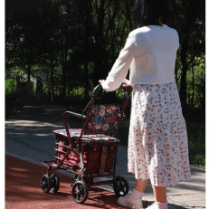 Steel Rollator Walker for Adult Mobility Impairment Foldable Adjustable Handles Rolling Walker for Seniors