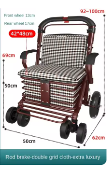 Steel Rollator Walker for Adult Mobility Impairment Foldable Adjustable Handles Rolling Walker for Seniors 3 Steel Rollator Walker for Adult Mobility Impairment Foldable Adjustable Handles Rolling Walker for Seniors - Image 3