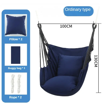 Hanging Swing Canvas Hanging Chair College Student Dormitory Hammock with Pillow Indoor Camping Swing Adult Leisure Chair 3 Hanging Swing Canvas Hanging Chair College Student Dormitory Hammock with Pillow Indoor Camping Swing Adult Leisure Chair - Image 3