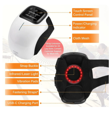 Knee Massager Infrared Heat and Vibration Knee Pain Relief for Swelling Stiff Joints Stretched Ligament and Muscles Injuries 4 Knee Massager Infrared Heat and Vibration Knee Pain Relief for Swelling Stiff Joints Stretched Ligament and Muscles Injuries - Image 4