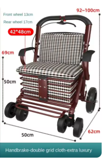 Steel Rollator Walker for Adult Mobility Impairment Foldable Adjustable Handles Rolling Walker for Seniors 4 Steel Rollator Walker for Adult Mobility Impairment Foldable Adjustable Handles Rolling Walker for Seniors - Image 4