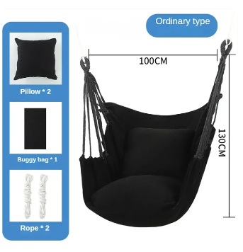 Hanging Swing Canvas Hanging Chair College Student Dormitory Hammock with Pillow Indoor Camping Swing Adult Leisure Chair 4 Hanging Swing Canvas Hanging Chair College Student Dormitory Hammock with Pillow Indoor Camping Swing Adult Leisure Chair - Image 4