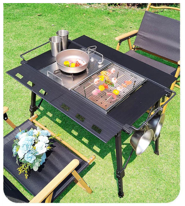 Lightweight Camping Folding IGT Table Extend Brazier Table Multifunctional Adjustable Leg Desktop Burner BBQ Table 4 Lightweight Camping Folding IGT Table Extend Brazier Table Multifunctional Adjustable Leg Desktop Burner BBQ Table - Image 4
