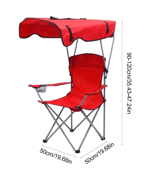 Folding Camping Chair Casual Sun Protection Beach Chair With Canopy Armrests Portable Recliner Chair For Camping Picnic Fishing 4 Folding Camping Chair Casual Sun Protection Beach Chair With Canopy Armrests Portable Recliner Chair For Camping Picnic Fishing - Image 4