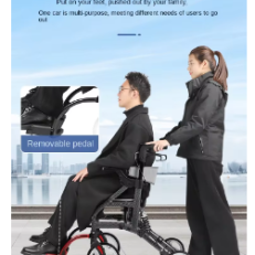 Walker 2-in-1 Assistive w\Walking Device For The Elderly Handcart Folding Lightweight Small Scooter