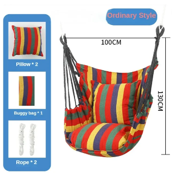 Hanging Swing Canvas Hanging Chair College Student Dormitory Hammock with Pillow Indoor Camping Swing Adult Leisure Chair 5 Hanging Swing Canvas Hanging Chair College Student Dormitory Hammock with Pillow Indoor Camping Swing Adult Leisure Chair - Image 5