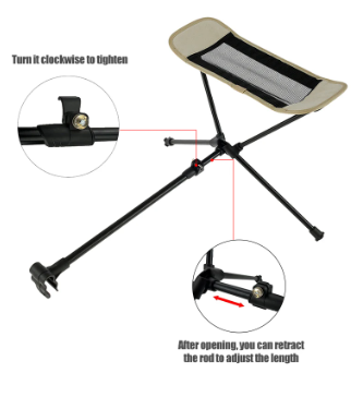 Outdoor Portable Folding Chair Footrest Aluminium Alloy Retractable Rest Bracket Chair Stool Foot Rest for Camping Fishing BBQ 5 Outdoor Portable Folding Chair Footrest Aluminium Alloy Retractable Rest Bracket Chair Stool Foot Rest for Camping Fishing BBQ - Image 5