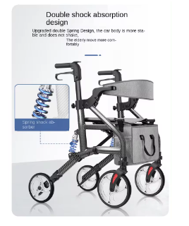 Walker 2-in-1 Assistive wWalking Device For The Elderly Handcart Folding Lightweight Small Scooter 5 Walker 2-in-1 Assistive w\Walking Device For The Elderly Handcart Folding Lightweight Small Scooter - Image 5