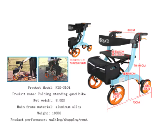 Seniors Shopping Cart Trolley Elderly Walker Adult Height Adjustable Seat By Legs And Arms Lightweight Aluminum Folding Walker 5 Seniors Shopping Cart Trolley Elderly Walker Adult Height Adjustable Seat By Legs And Arms Lightweight Aluminum Folding Walker - Image 5