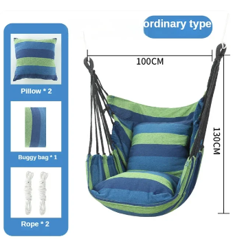 Hanging Swing Canvas Hanging Chair College Student Dormitory Hammock with Pillow Indoor Camping Swing Adult Leisure Chair 6 Hanging Swing Canvas Hanging Chair College Student Dormitory Hammock with Pillow Indoor Camping Swing Adult Leisure Chair - Image 6