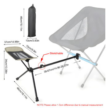Outdoor Portable Folding Chair Footrest Aluminium Alloy Retractable Rest Bracket Chair Stool Foot Rest for Camping Fishing BBQ 6 Outdoor Portable Folding Chair Footrest Aluminium Alloy Retractable Rest Bracket Chair Stool Foot Rest for Camping Fishing BBQ - Image 6