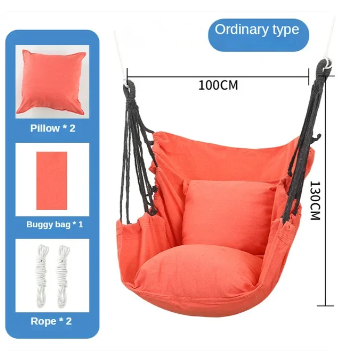 Hanging Swing Canvas Hanging Chair College Student Dormitory Hammock with Pillow Indoor Camping Swing Adult Leisure Chair 7 Hanging Swing Canvas Hanging Chair College Student Dormitory Hammock with Pillow Indoor Camping Swing Adult Leisure Chair - Image 7