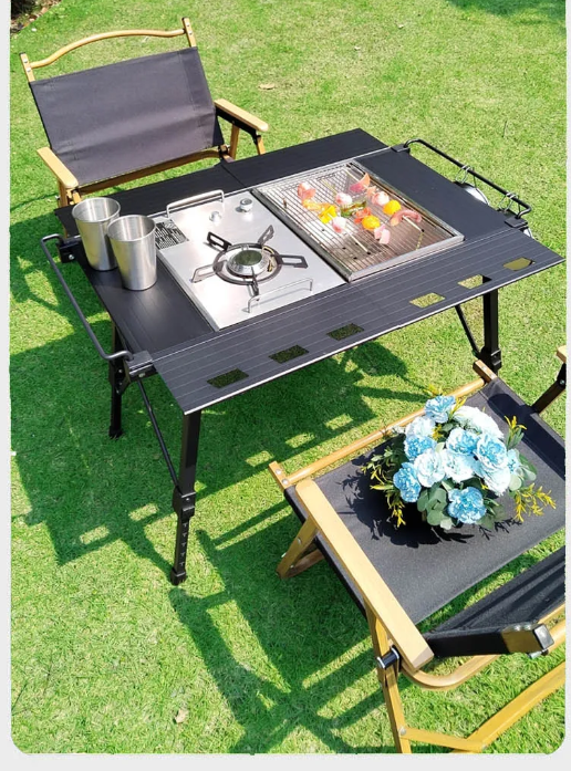 Lightweight Camping Folding IGT Table Extend Brazier Table Multifunctional Adjustable Leg Desktop Burner BBQ Table 7 Lightweight Camping Folding IGT Table Extend Brazier Table Multifunctional Adjustable Leg Desktop Burner BBQ Table - Image 7