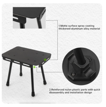 Outdoor Camping Portable Folding Stool Dual-Purpose Small Table With Storage Bag, Ultra Light and Retractable Folding Table 7 Outdoor Camping Portable Folding Stool Dual-Purpose Small Table With Storage Bag, Ultra Light and Retractable Folding Table - Image 7
