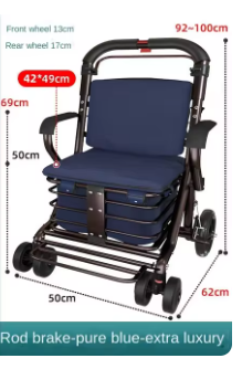 Steel Rollator Walker for Adult Mobility Impairment Foldable Adjustable Handles Rolling Walker for Seniors 7 Steel Rollator Walker for Adult Mobility Impairment Foldable Adjustable Handles Rolling Walker for Seniors - Image 7