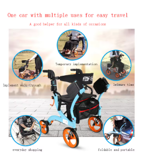 Seniors Shopping Cart Trolley Elderly Walker Adult Height Adjustable Seat By Legs And Arms Lightweight Aluminum Folding Walker 6 Seniors Shopping Cart Trolley Elderly Walker Adult Height Adjustable Seat By Legs And Arms Lightweight Aluminum Folding Walker - Image 6