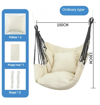 Hanging Swing Canvas Hanging Chair College Student Dormitory Hammock with Pillow Indoor Camping Swing Adult Leisure Chair 8 Hanging Swing Canvas Hanging Chair College Student Dormitory Hammock with Pillow Indoor Camping Swing Adult Leisure Chair - Image 8