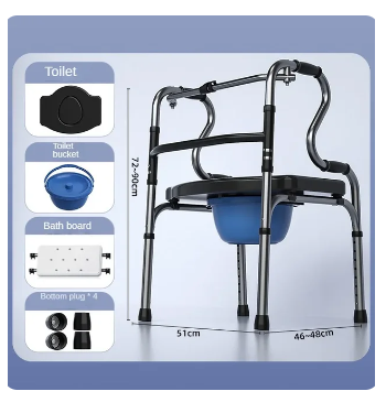 Aluminum Alloy Auxiliary Walking Chair Aid for Elderly Disabled People Folding Shower Chair for Fracture Rehabilitation 8 Aluminum Alloy Auxiliary Walking Chair Aid for Elderly Disabled People Folding Shower Chair for Fracture Rehabilitation - Image 8