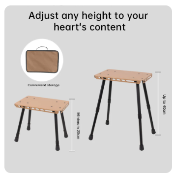 Outdoor Camping Portable Folding Stool Dual-Purpose Small Table With Storage Bag, Ultra Light and Retractable Folding Table 9 Outdoor Camping Portable Folding Stool Dual-Purpose Small Table With Storage Bag, Ultra Light and Retractable Folding Table - Image 9