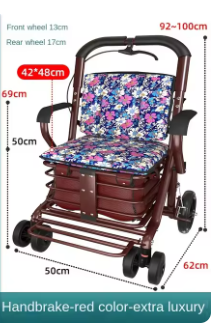 Steel Rollator Walker for Adult Mobility Impairment Foldable Adjustable Handles Rolling Walker for Seniors 10 Steel Rollator Walker for Adult Mobility Impairment Foldable Adjustable Handles Rolling Walker for Seniors - Image 10