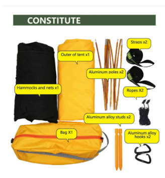 Multi-Functional Insect Net Waterproof Windproof Ultralight Parachute Hammock Aerial Tent Portable Outdoor Camping 270x140cm 10 Multi-Functional Insect Net Waterproof Windproof Ultralight Parachute Hammock Aerial Tent Portable Outdoor Camping 270x140cm - Image 10