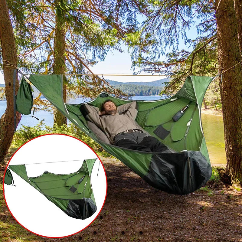 Yard Hammock Outdoor Swing Camping Hammock Survival Sleeping Bag with Mosquito Anti-Mosquito Anti-Insect Portable Hammocks 6 Yard Hammock Outdoor Swing Camping Hammock Survival Sleeping Bag with Mosquito Anti-Mosquito Anti-Insect Portable Hammocks - Image 6