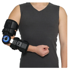 Hinged ROM Elbow Brace - Adjustable Post-Op Stabilizer Splint for Arm Injury Recovery, Fracture Immobilization, Rehabilitation