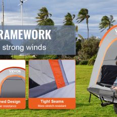 Truck Bed Tent 5.5'-6' Pickup Truck Tent with Rain Layer and Carry Bag Waterproof PU Double Layer Truck Tent for Camping