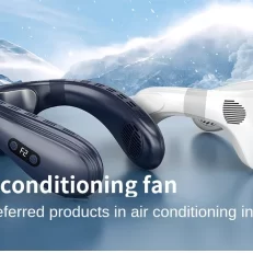Portable Neck Fan New Neck Air Conditioner Rechargeable Semiconductor Cooling Bladeless Fan Outdoor Personal Fan Wearable Cooler