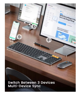 ProtoArc Backlit Bluetooth Wireless Keyboard Mouse Combo for Mac MacBook Pro MacBook Air iMac iPhone iPad Computer PC Notebook 2 ProtoArc Backlit Bluetooth Wireless Keyboard Mouse Combo for Mac MacBook Pro MacBook Air iMac iPhone iPad Computer PC Notebook - Image 2