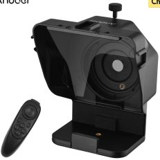 Portable Smartphone Teleprompter Prompter with Phone Holder Remote Control for Video Recording Live Streaming Interview