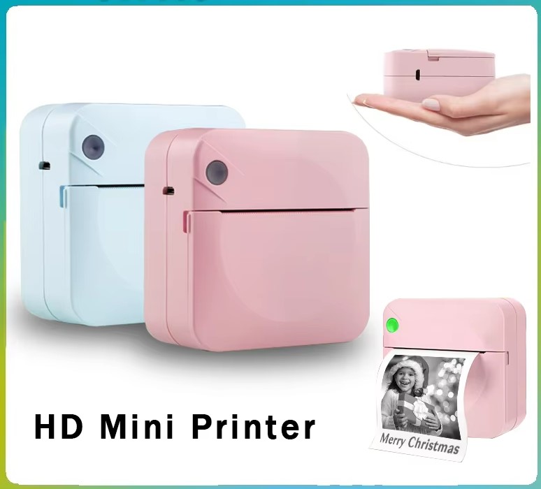 Mini Portable Printer Thermal Printing Sticker Wireless Inkless Mini Pocket Printer Self-adhesive Label Printer Photo Printer 1 Mini Portable Printer Thermal Printing Sticker Wireless Inkless Mini Pocket Printer Self-adhesive Label Printer Photo Printer