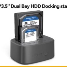 Dual Bay HDD Docking Station with Offline Clone SATA to USB 3.0 HDD Clone Docking Station for 2.5/3.5'' SSD HDD Case